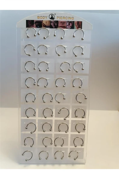 Süpertrend 36 Adet Birden Halka Gümüş Renk Piercing