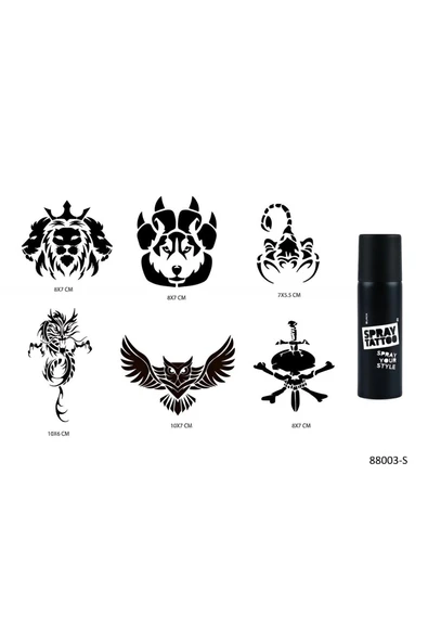 Süpertrend Aslan Ve Ejderha Geçici Sprey Dövme Seti Spray Tatto