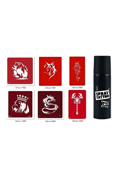 Süpertrend Ayı Ve Akrep Geçici Sprey Dövme Seti Spray Tatto