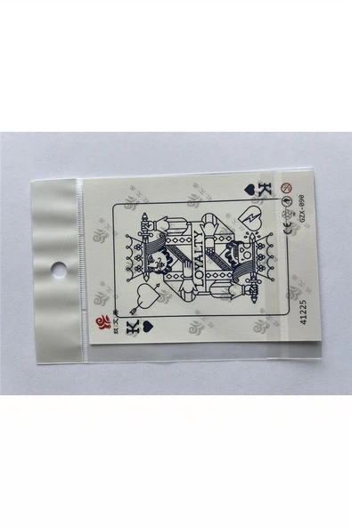 Süpertrend iskambil Minimal 11x8 cm Yarı Kalıcı Geçici Dövme Yapıştırma Dövme