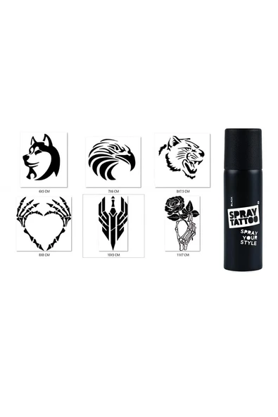 Süpertrend İskelet Ve Kartal Geçici Sprey Dövme Seti Spray Tatto