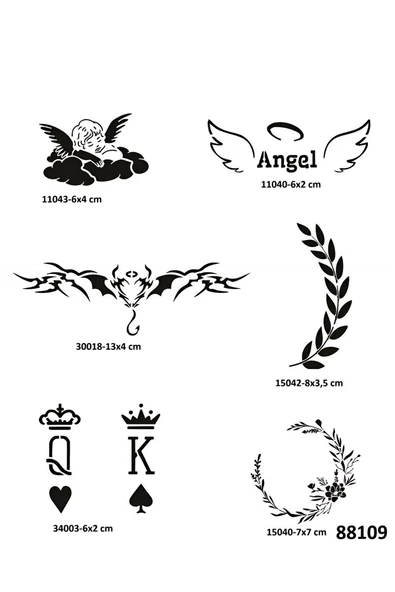 Süpertrend Melek Çiçek Spray Tattoo Geçici Dövme Seti Dark Sprey Dövme Kiti - 2