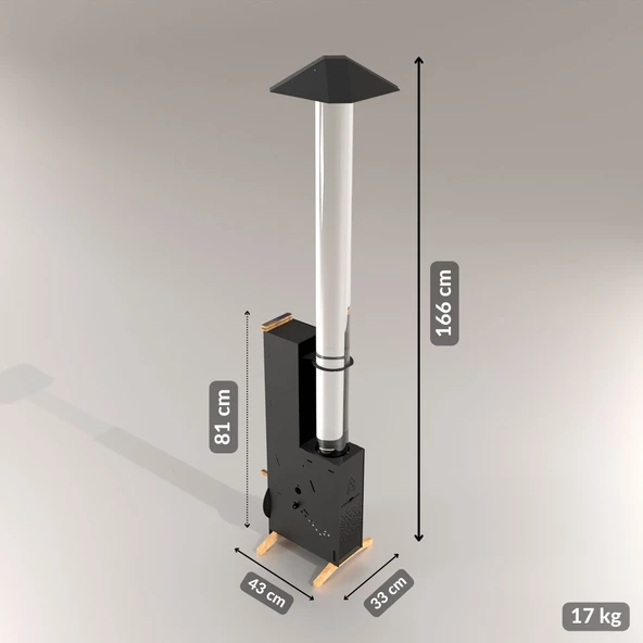 Kamp Ayısı® CafeBox™ Pelet Sobası Özel Tasarım Cam Borulu Pelet Sobası, Dış Mekân & Kafe Isıtıcısı - 5