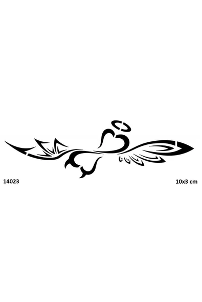 Kruvazör Kanatlı Melek ve Şeytan Geçici Dövme Şablonu Stencil Kalıp