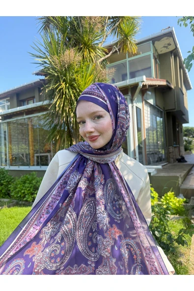 MODA Timeless Wieve Serisi Etnik Desen Şal Mor - 2