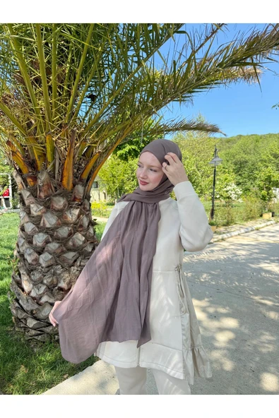 MODA Pamuk Caz Şal Kahverengi - 4