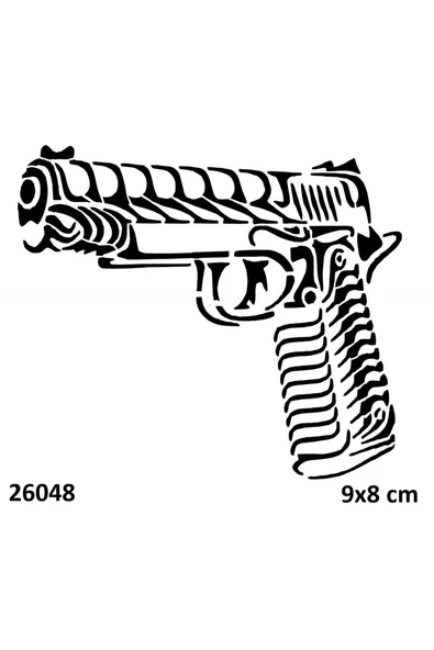 Kruvazör Silah Geçici Dövme Şablonu Stencil Kalıp
