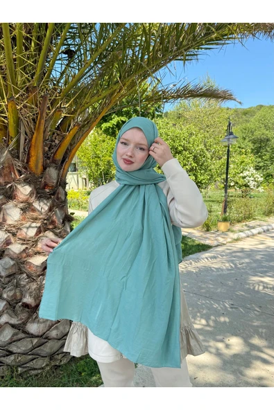 MODA Pamuk Caz Şal Yeşil - 4