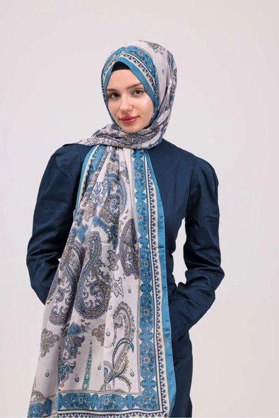 MODA Timeless Wieve Serisi Etnik Desen Şal Yeşil-Vizon - 4