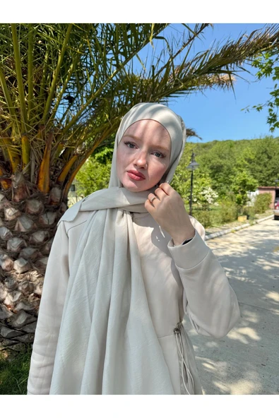 MODA Pamuk Caz Şal Krem - 4