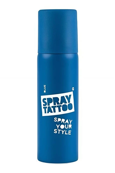 Kruvazör Spray Tattoo Mavi Geçici Sprey Dövme