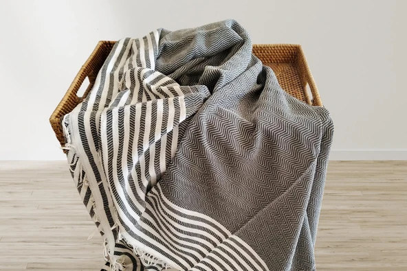 Aksu Summer Line Çok Amaçlı Örtü Pike Koltuk Örtüsü 170x220 Haki