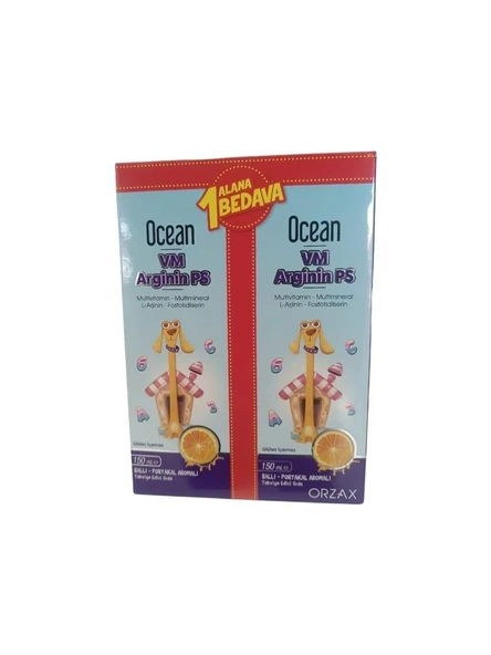 Ocean Vm Arginin Ps Ballı Portakal Aromalı Şurup 150 ml 1Alana 1Bedava 8697595874080