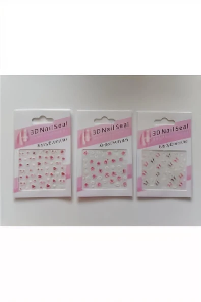 Kruvazör Tırnak Süsleme Sticker 3 Kartela Birden Model 1