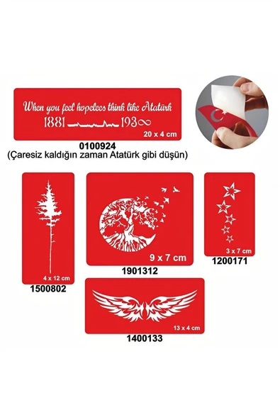 Kruvazör Ağaçlar 5'li Set Geçici Dövme Kına Şablonu