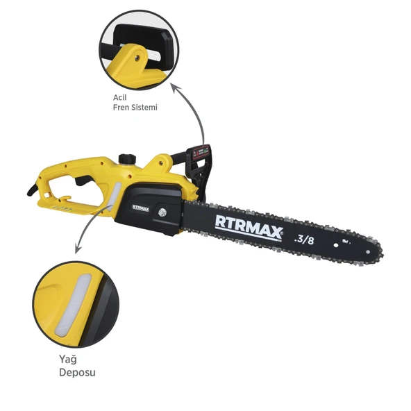 RTM9030 Elektrikli Ağaç Kesme Motoru 1600 W 40 cm Pala - 3