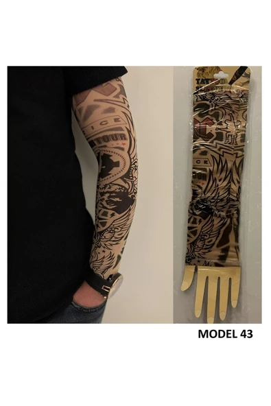 Kruvazör Giyilebilir Dövme Çift Kol 2 Adet Kol Çorap Dövmesi Sleeve tattoo Model43