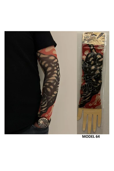 Kruvazör Giyilebilir Dövme Çift Kol 2 Adet Kol Çorap Dövmesi Sleeve tattoo Model64