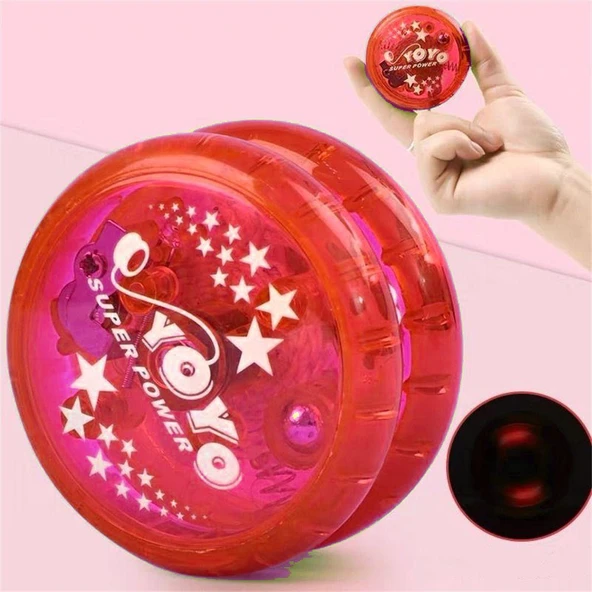 Yoyo Işıklı Extra Rulmanlı Süper Yo-yo Oyuncak - Kırmızı