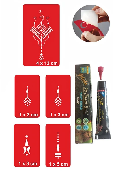 Kruvazör El üstü Hint Kınası ile Geçici Dövme Yapma Seti