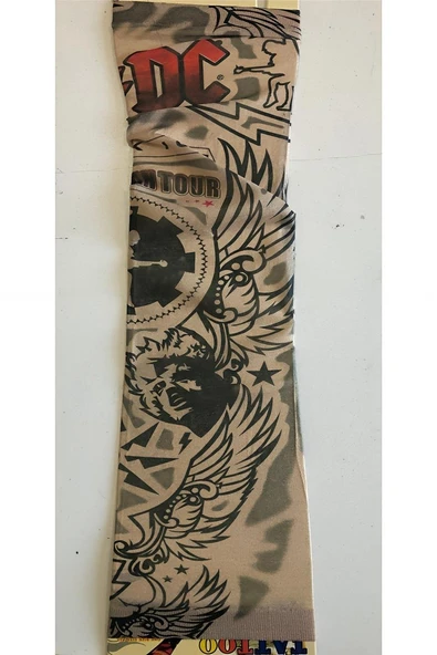 Kruvazör Çift Kol Giyilebilir Dövme Kanat Desenler Tattoo Sleeve - 2