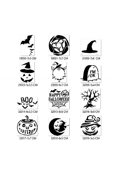 Kruvazör Halloween Cadılar Bayramı Geçici Dövme Kalıpları Seti