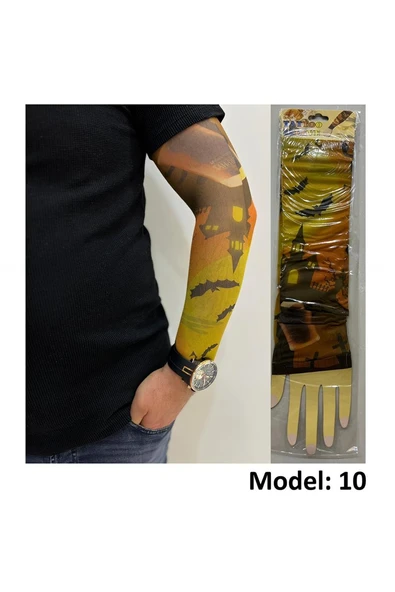 Kruvazör Giyilebilir Dövme Çift Kol 2 Adet Kol Çorap Dövmesi Sleeve tattoo Model10