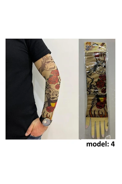 Kruvazör Giyilebilir Dövme Çift Kol 2 Adet Kol Çorap Dövmesi Sleeve tattoo Model4