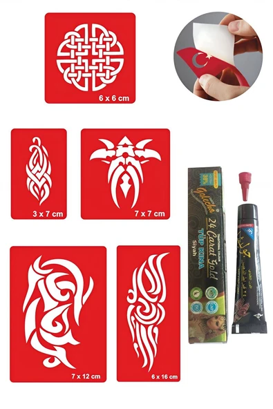 Kruvazör Triballer Hint Kınası ile Geçici Dövme Yapma Seti