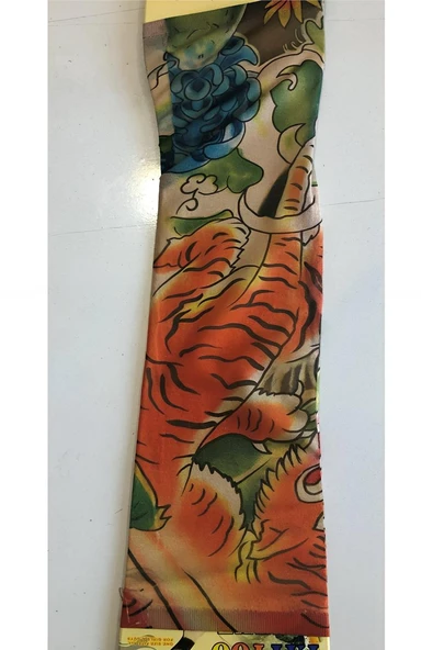 Kruvazör Çift Kol Giyilebilir Dövme Kaplan Desenler Tattoo Sleeve - 2