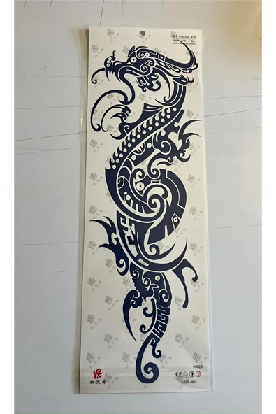 Kruvazör Dragon 3 Hafta Kalıcı Tam Kol Bacak Kaplama Yapıştırma Geçici Dövme 46 CM