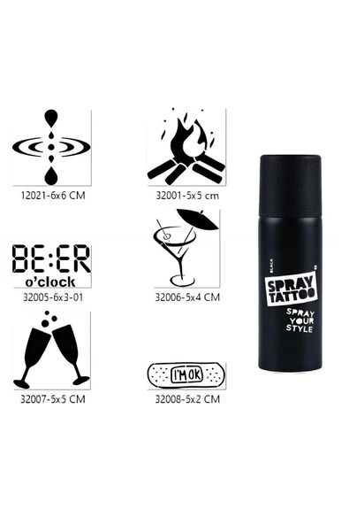 Kruvazör Eğlenceli Modeller Sprey Dövme Seti Spray Tatto