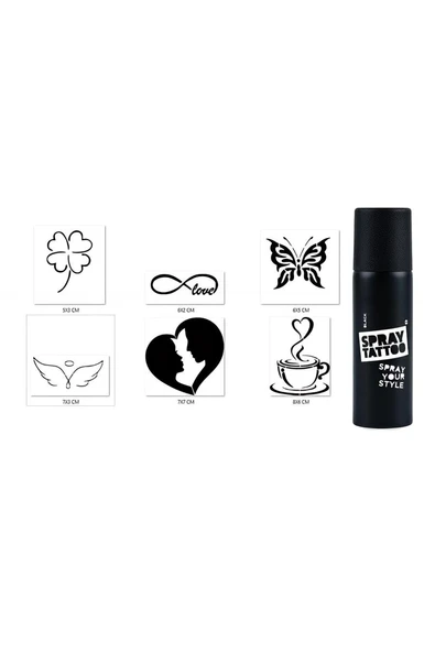 Kruvazör Sonsuzluk Ve Aşk Geçici Sprey Dövme Seti Spray Tatto