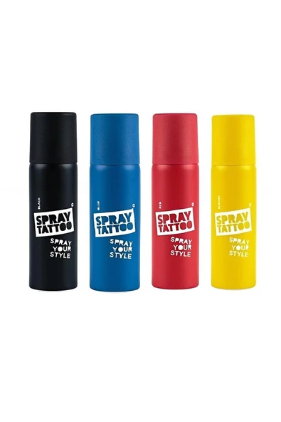 Kruvazör Toptan 10 Adet Spray Tattoo Paketi 54 adet şablon hediyeli