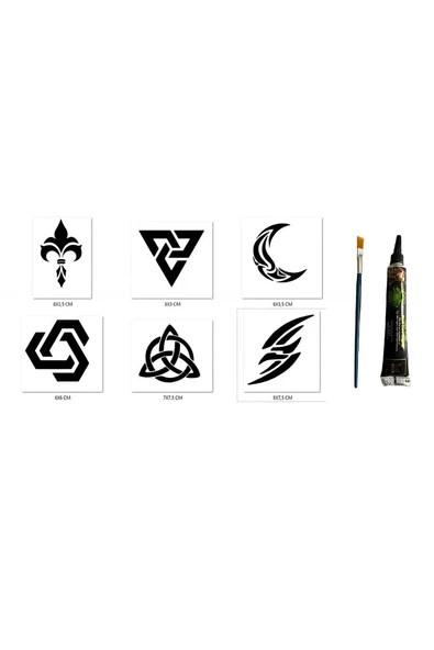 Kruvazör Tribal Modeller Hint Kınasıyla Geçici Dövme Seti