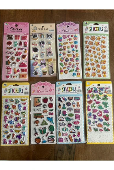 Kruvazör 8 Adet Birden Çocuk Eğitici Sticker Çıkartma Seti Model 7