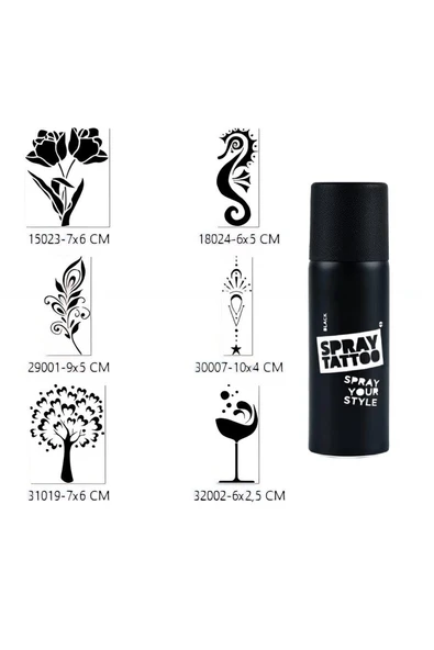 Kruvazör Ağaç Ve Çiçek Sprey Dövme Seti Spray Tatto