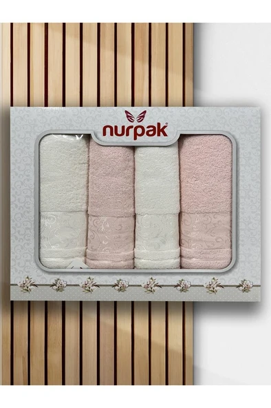 Deren Hamam Takımı 4 Parça Krem - Pudra - 2