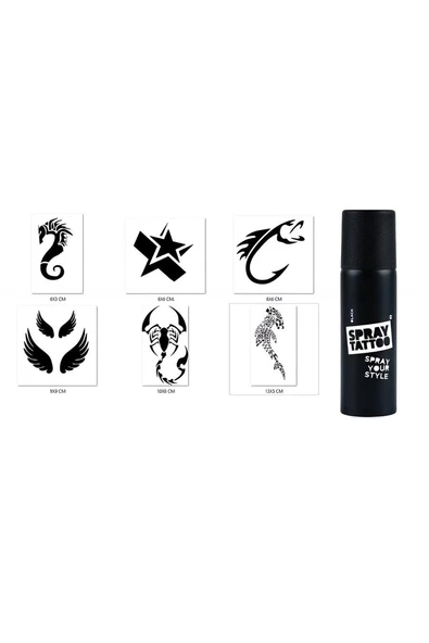 Kruvazör Akrep Ve Balık Geçici Sprey Dövme Seti Spray Tatto
