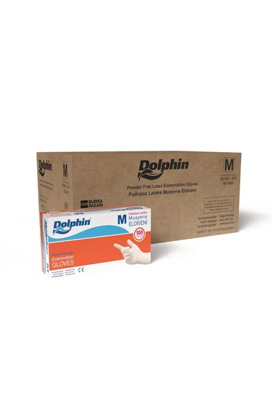 Süpertrend  Dolphin Pudrasız Lateks Muayene Eldiveni M Beden 100 Adet X 20 Paket - Mdr - Koli