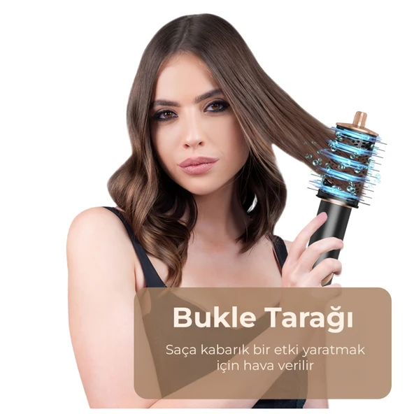 Yasomi Witero 9in1 Ultra Airwrap Multi-Styler Sıcak-Soğuk Hava Üflemeli Siyah Saç Şekillendirme Cihazı - 7