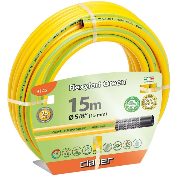 Claber 9142 Flexfort Green Hortum 5/8'' 15mt