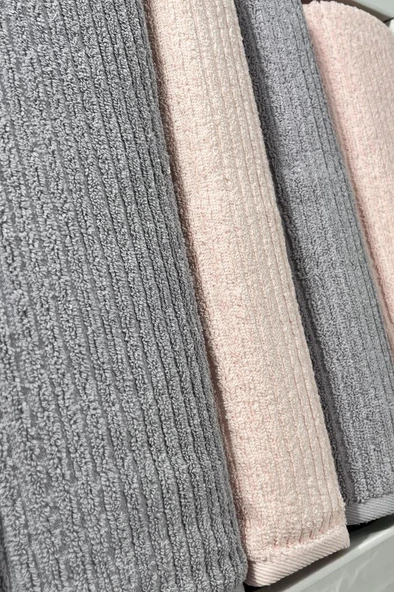 Ekol Hamam Takımı 4 Parça Gri - Pudra - 4