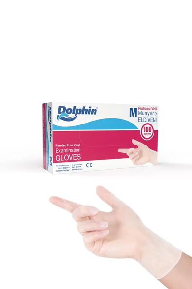Süpertrend  Dolphin Beyaz Vinil Eldiveni Pudrasız M 100 Adet