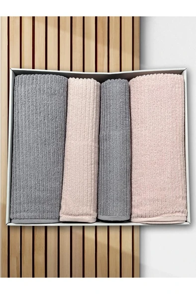 Ekol Hamam Takımı 4 Parça Gri - Pudra