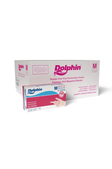 Süpertrend  Dolphin Beyaz Vinil Eldiveni Pudrasız M 100 Adet X 20 Paket - Koli