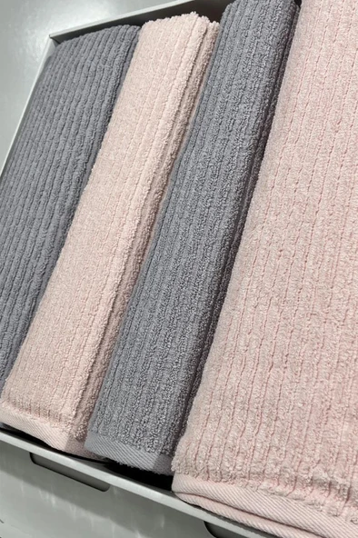 Ekol Hamam Takımı 4 Parça Gri - Pudra - 3