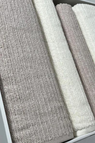 Ekol Hamam Takımı 4 Parça Krem - Bej - 4