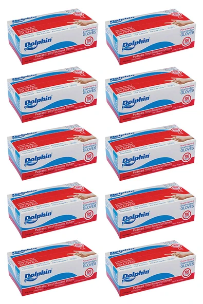 Süpertrend  Dolphin Beyaz Vinil Eldiveni Pudrasız L 100 Adet X 10 Paket - 3