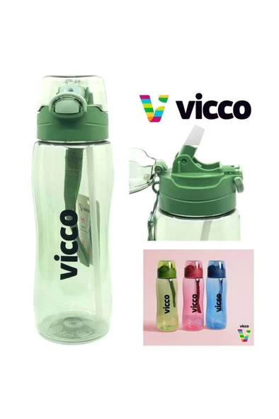 Vicco Su Matarası Kilitli Kapak Tritan Matara Suluk 750 ml Yeşil